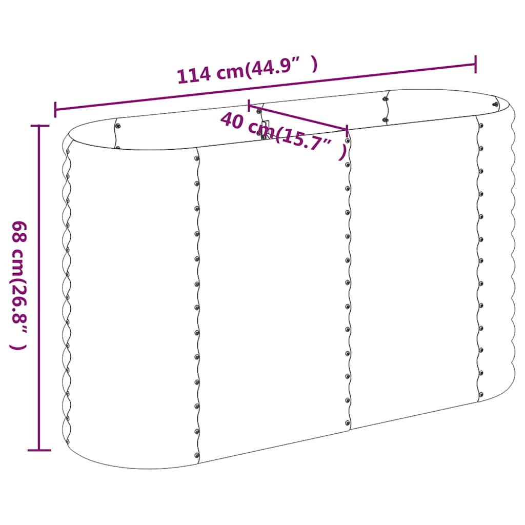 Jardinera Arriate Acero Galvanizado Antracita 114x40x68 Cm_5