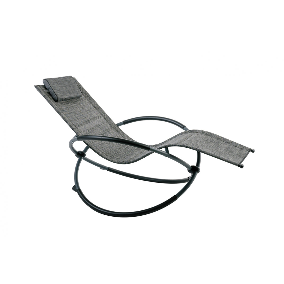 Mecedora, Silla Plegable Relax Gris Texaline Calefactada 2x1 Y Acero Con Reposapiés 148x72xh86cm- Mobiliario De Jardín_0