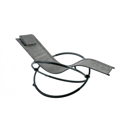 Mecedora, Silla Plegable Relax Gris Texaline Calefactada 2x1 Y Acero Con Reposapiés 148x72xh86cm- Mobiliario De Jardín_0