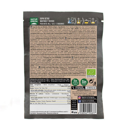 Sopa de Cogumelos Maitake e Reishi Bio Naturgreen 40 g 