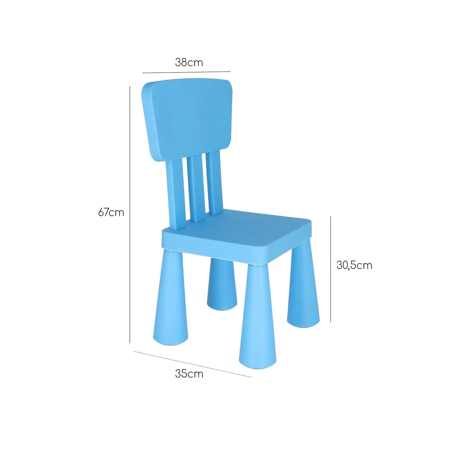 Mesita Infantil Rectangular Azul Y 2 Sillas_4