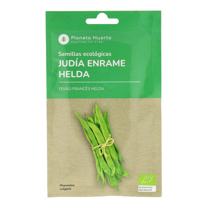 Sementes biológicas de feijão trepador Helda da Planeta Huerto