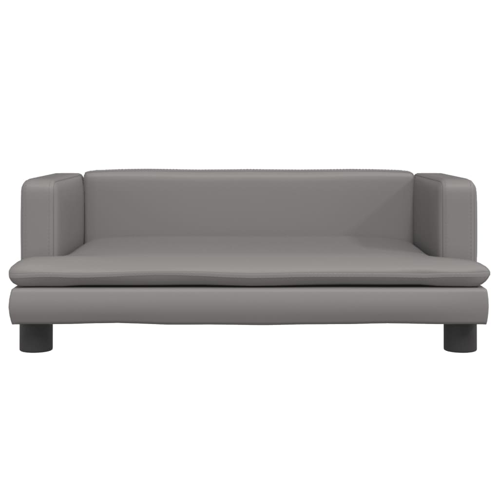 Cama Para Perros De Cuero Sintético Gris 80x45x30 Cm / Vetonek_5