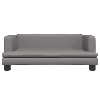 Cama Para Perros De Cuero Sintético Gris 80x45x30 Cm / Vetonek_5