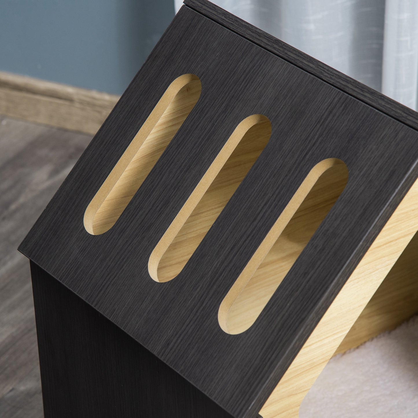 Pawhut Caseta Madera De Perros Interior Con Cojín 3 Ventilaciones 60x40x59,2 Cm_3