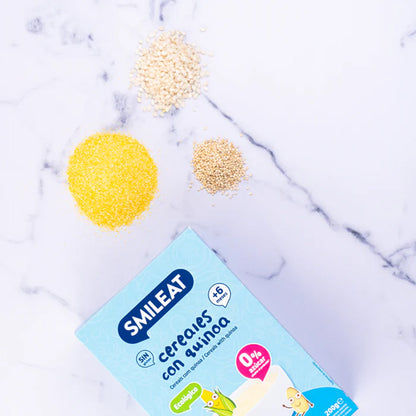 Papa de Cereais Biológicos Sem Glúten Smileat com Quinoa, 200g