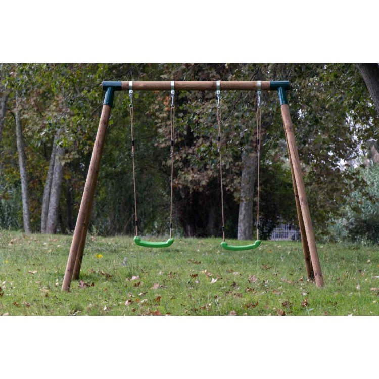 Columpio Doble De Madera Redonda Masgames Kibo Xl._4