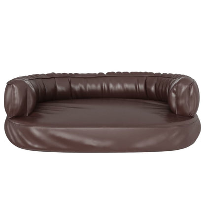 Vidaxl Cama Para Perros De Espuma Cuero Sintético Marrón 60x42 Cm_3