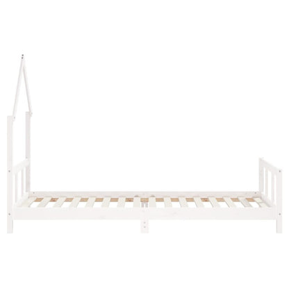 Vidaxl Estructura De Cama Para Niños Madera De Pino Blanco 90x200 Cm_4