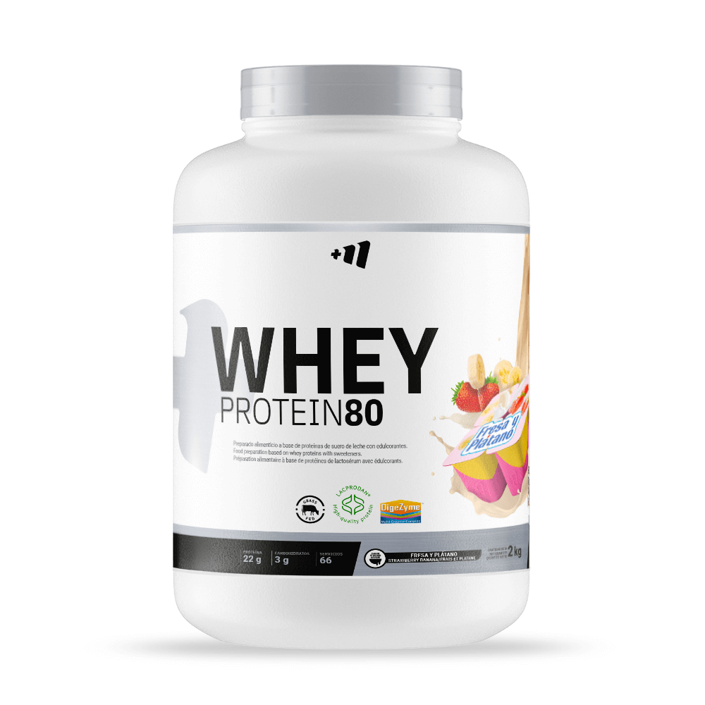 Whey Protein80 - 2 Kg - Fresa Banana - Aumenta La Masa Muscular - Masmusculo_0