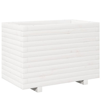 Jardinera Madera Maciza De Pino Blanco 70x40x49,5 Cm_0