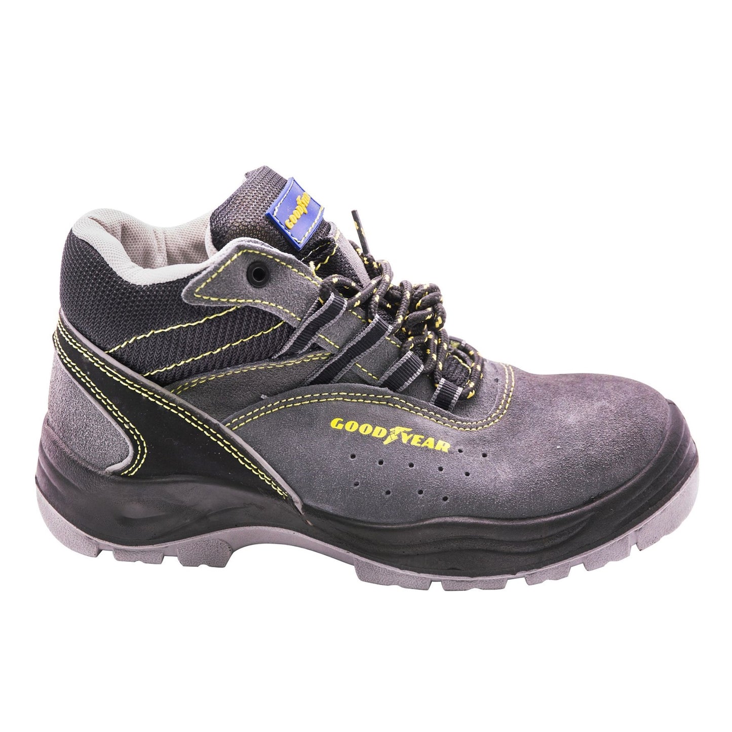 Goodyear Botas De Seguridad En Piel Serraje Color Gris, Alta Resistencia Y Forro Antibacteriano Talla 38_0