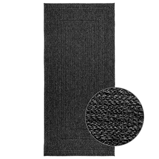 Vidaxl Alfombra Zizur Apariencia Yute Interior Exterior Antracita_0