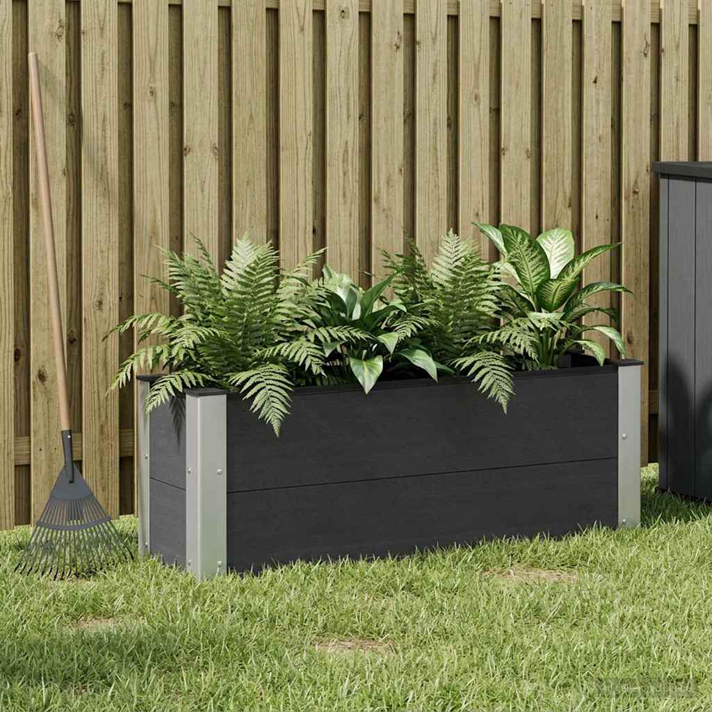 Arriate Elevado Negro 100 X 30 X 36 Cm Wpc Y Aluminio_1