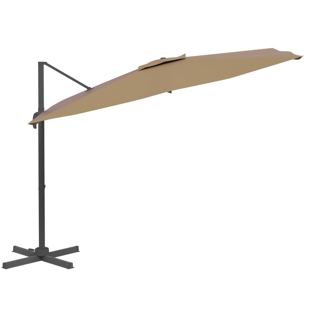 Vidaxl Sombrilla Voladiza Con Leds Gris Taupé 400x300 Cm_4
