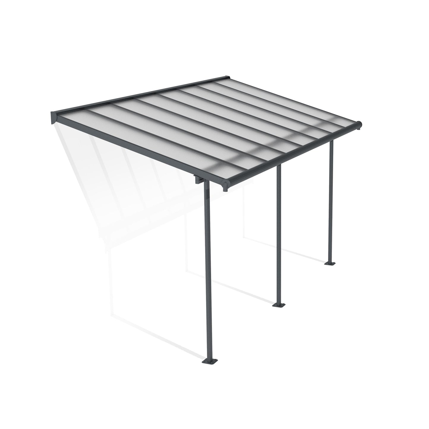 Pérgola anexa Sierra 224x447 cm cinzento 