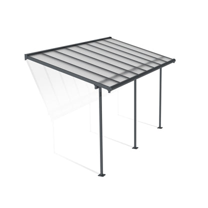 Pérgola anexa Sierra 224x447 cm cinzento 