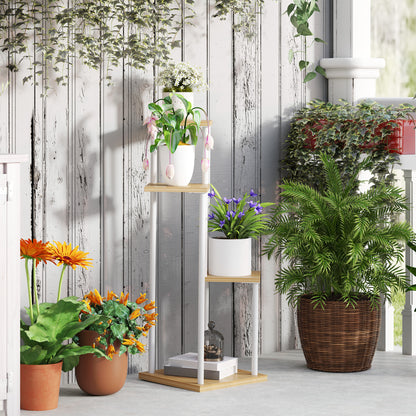 Outsunny Estantería Para Plantas De 4 Niveles De Madera 53x42x85 Cm Natural_3