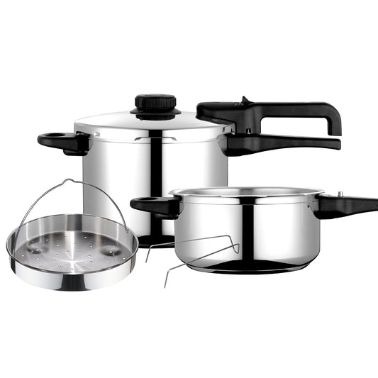 Olla A Presión 6 + 4 Litros, Inducción, Express Super Rápida, Acero Inox. 18/10, Todas Cocinas Fagor Dual Xpress 6/4 Plata, 81opfgdual2_0