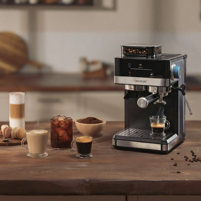 Cecotec Cafeteras Express Power Espresso 20 Grind. 1350w, 20 Bares, Café Con Vapor, 2 Tazas, Pantalla Táctil, Molinillo_3