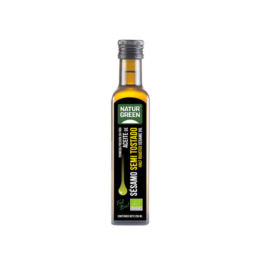 Óleo de sésamo semi-torrado biológico NaturGreen 250 ml.