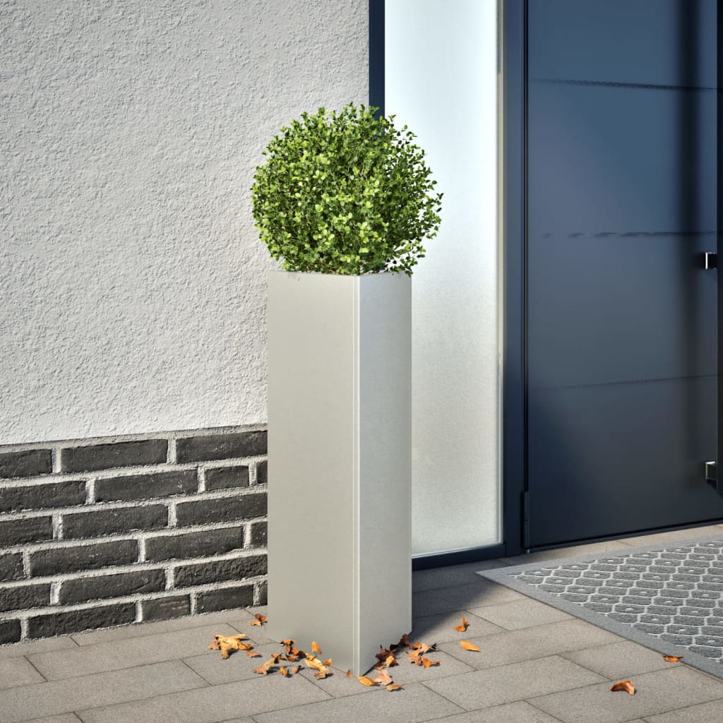 Jardineras Triangulares 2 Uds Acero Negro 30x26x75 Cm_1