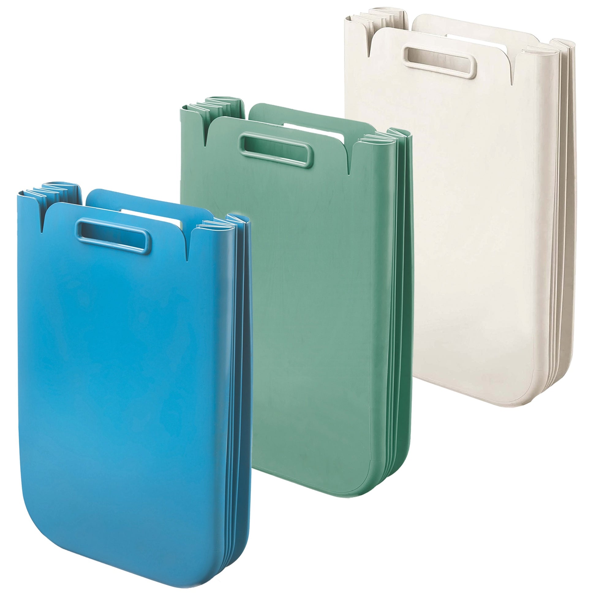 Set De 3x Contenedor Multiusos Plegable 25 Litros C/uno (75l Totales), En Plástico Reciclado, 45x30 Cms, En Color_0