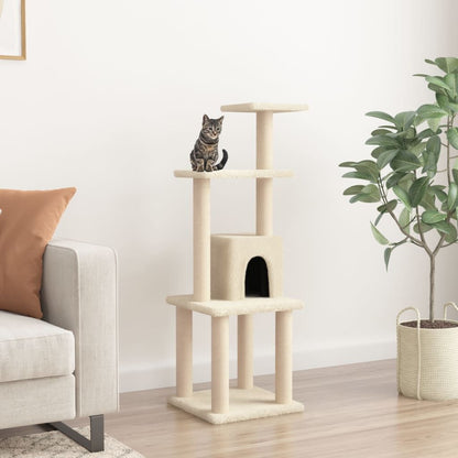 Vidaxl Rascador Para Gatos Con Postes De Sisal Crema 105 Cm_1