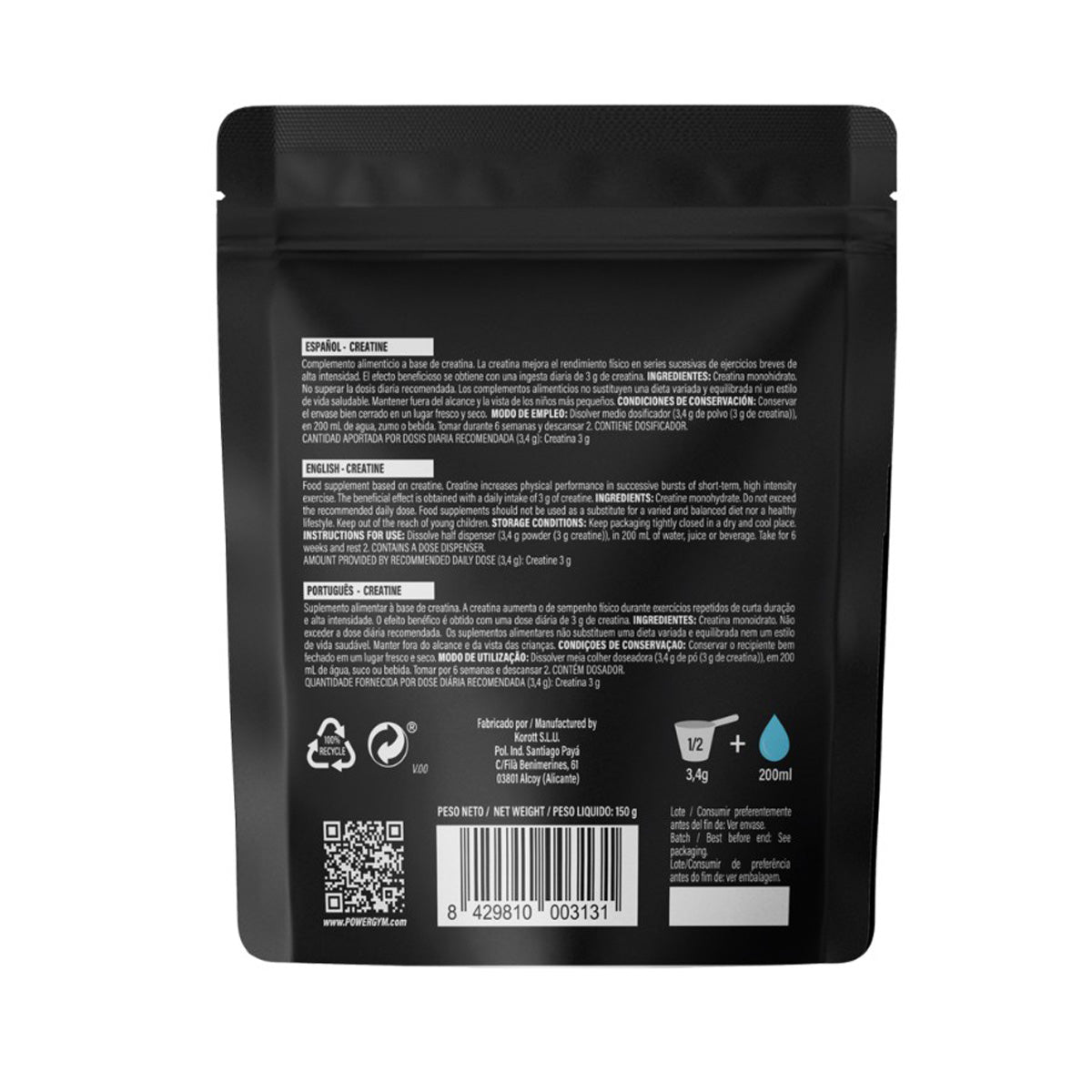 Creatina Creapure Powergym 300 g