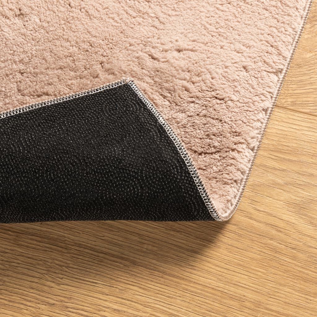 Vidaxl Alfombra De Pelo Corto Suave Lavable Huarte Rosado 60x110 Cm_4