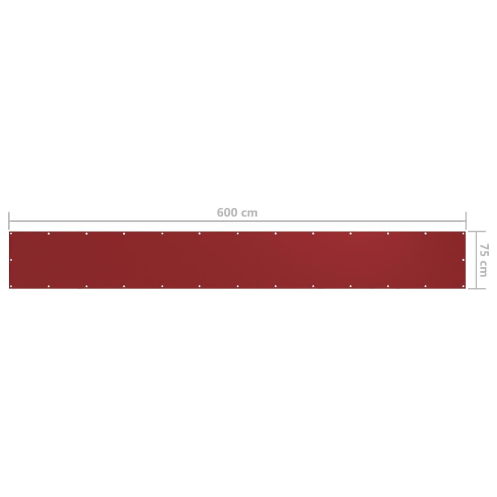 Vidaxl Toldo Para Balcón De Tela Oxford Rojo 75x600 Cm_4