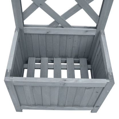 Jardinera Enrejada Madera Maciza De Abeto 40x30x135 Cm_2