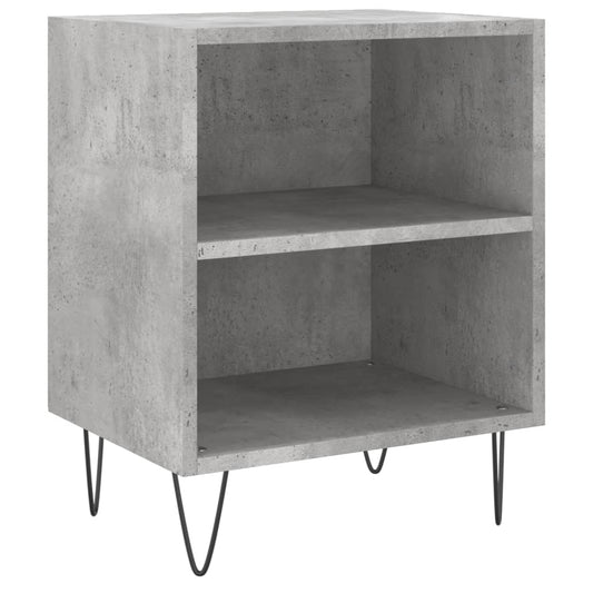 Mesita De Noche Madera De Ingeniería Gris Hormigón 40x30x50 Cm_0