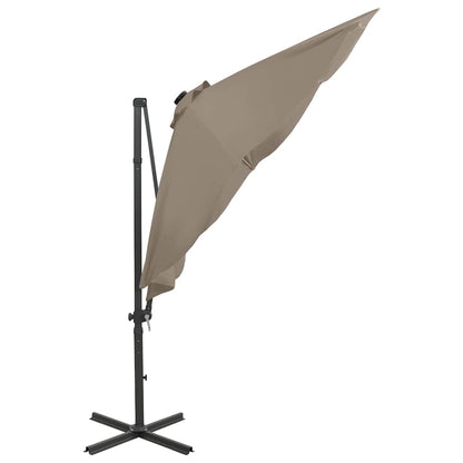 Vidaxl Sombrilla De Jardín Voladiza Con Palo Y Luces Led Taupe 300 Cm_4