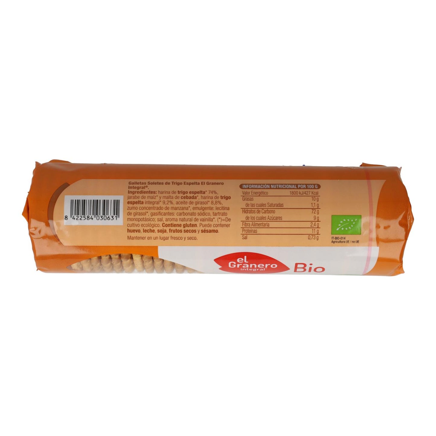 Bolachas de trigo espelta biológica El Granero Soletes, 230g