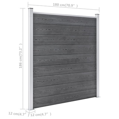 Valla De Jardín De Wpc Gris 1737x186 Cm / Vetonek_1