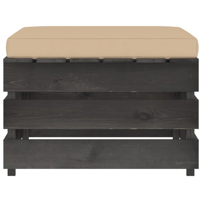 Muebles De Jardín 3 Piezas Con Cojines Madera Impregnada Gris / Vetonek_5