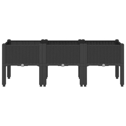 Jardinera Con Patas Pp Negro 120x40x42 Cm_2