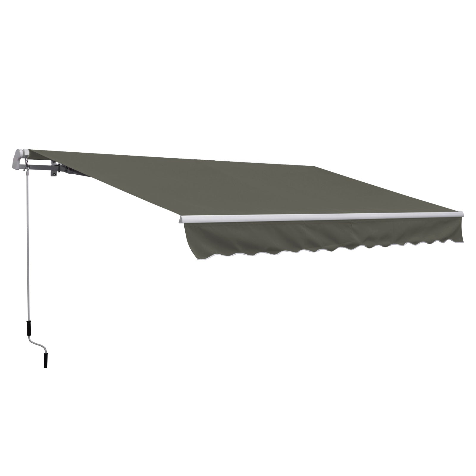 Outsunny Toldo Manual Plegable De Aluminio Con Manivela 3,5x2,5m Gris_0