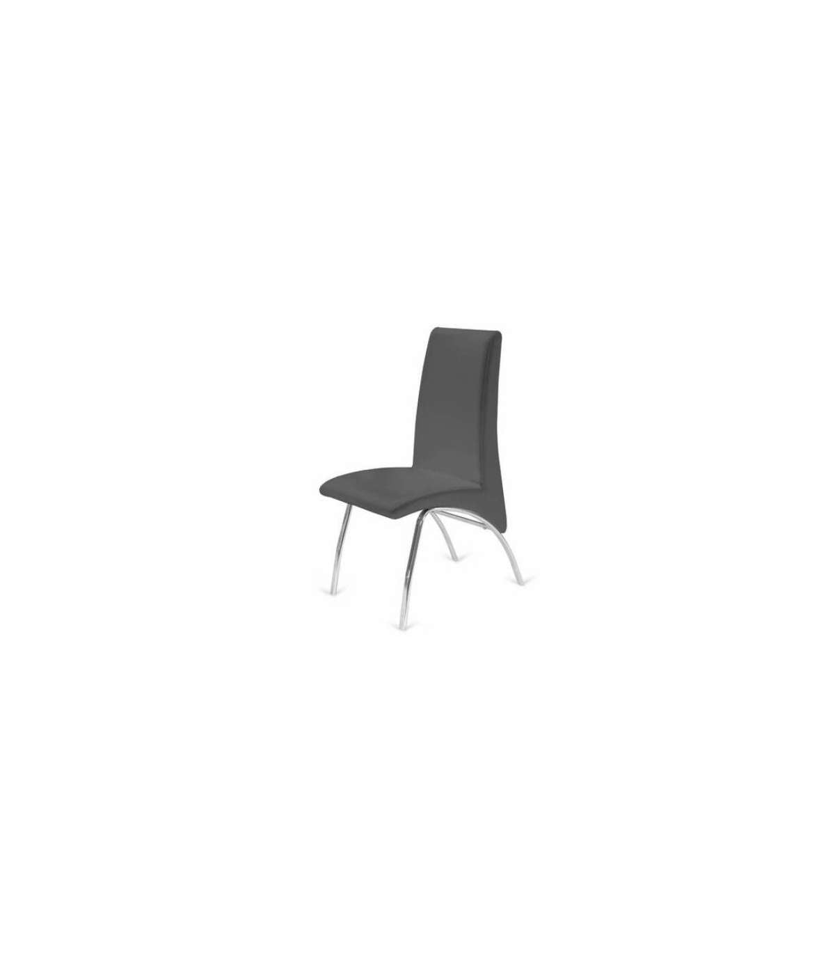 Pack De 4 Sillas En Polipiel Y Cromo Granada En Color Gris 44 Cm(ancho ) 98 Cm(altura) 45 Cm(fondo)_0