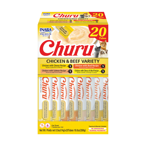 Churu Variedades de frango com carne de vaca Snack cremoso para gatos 20x14 g