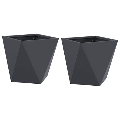 Jardinera 2 Pcs Antracita 30 X 30 X 30 Cm Acero_0