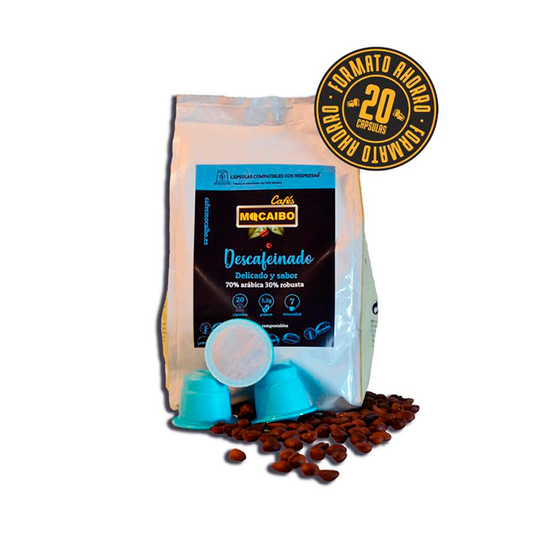 Café cápsulas compatibles Nespresso* descafeinado (20 cápsulas)_0