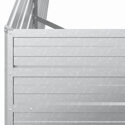 Arriate De Acero Galvanizado Plateado 160x40x45 Cm_5