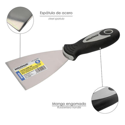 Espatula Mango Gummy Grip Hoja 80 Mm. Espatula Yeso, Espatula Pintor, Espatula Masillas, Espatula Pladur, Etc.