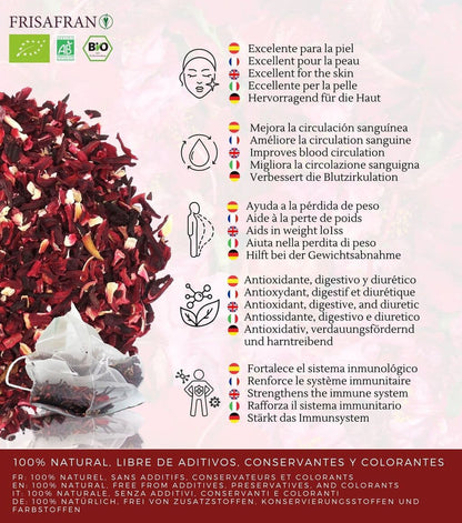 Infusión De Hibisco A Granel Ecológica | Frisafran 100 G_3