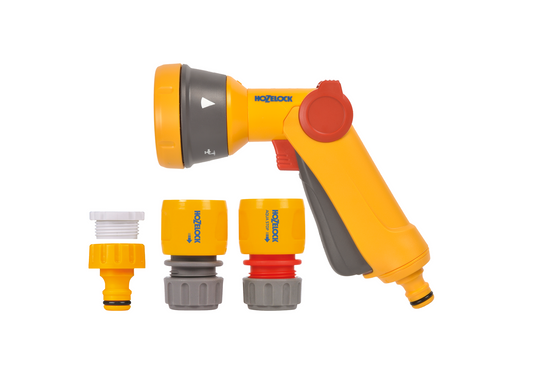 Kit de pistola de pulverização múltipla + conectores Hozelock de 15 mm