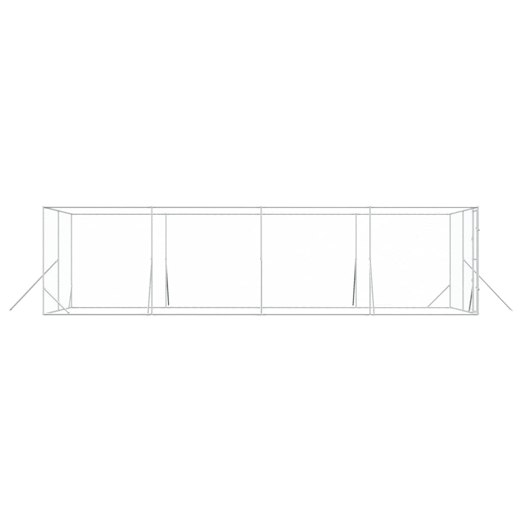 Perrera De Exterior Acero Galvanizado Plateado 4x8x2 M_4
