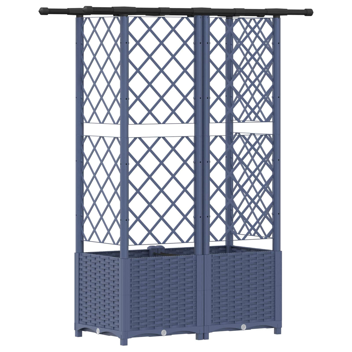 Cama Elevada Con Trellis Y Techo Gris 124 X 40 X 136 Cm Pp_4