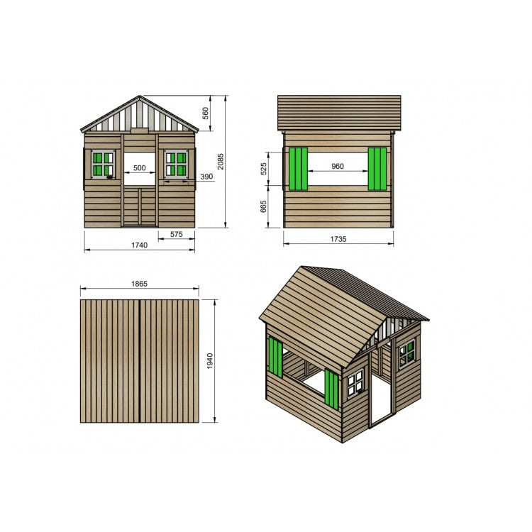 Casita De Madera Masgames Lollipop Xxl Horeca Verde._1
